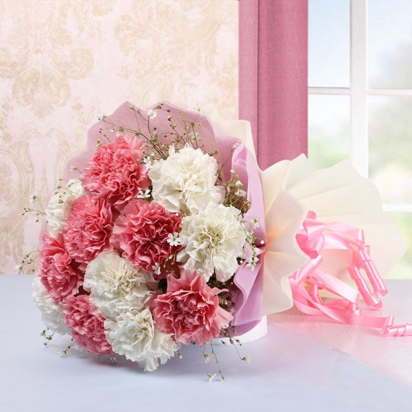 Pink and White Carnations